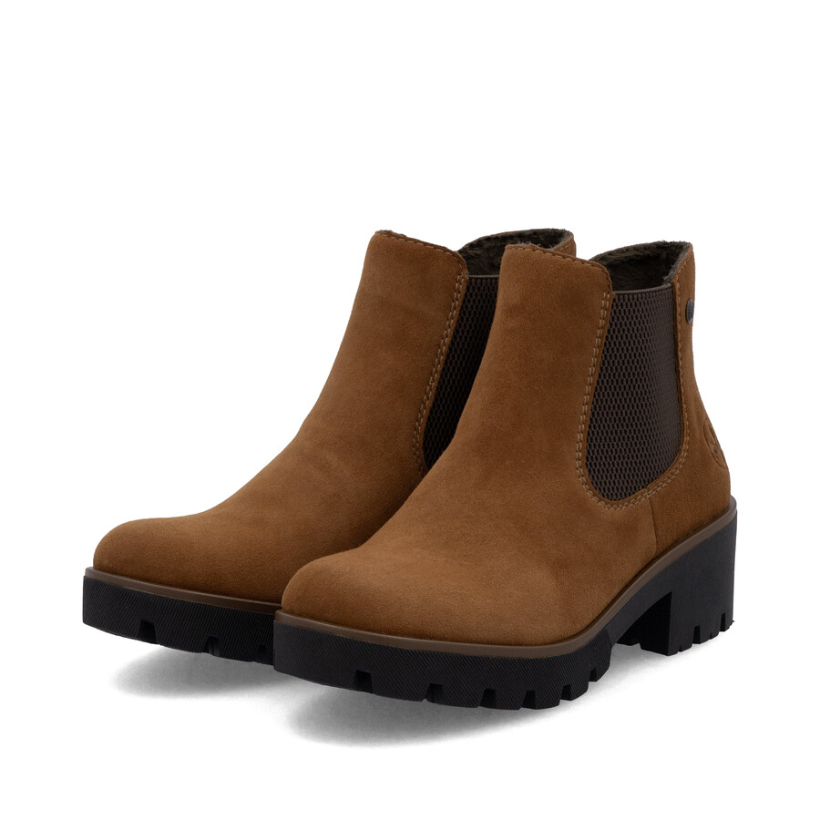 bottes élastiques marron pour femmes rieker 79265-22