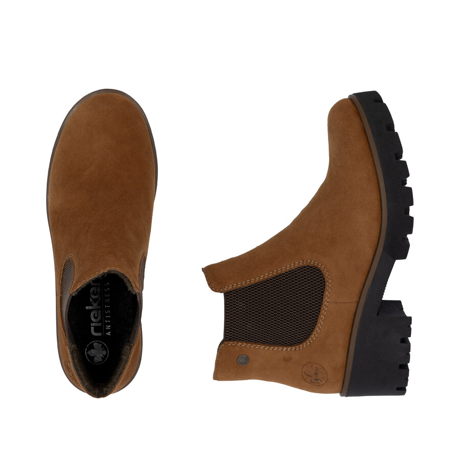 bottes élastiques marron pour femmes rieker 79265-22