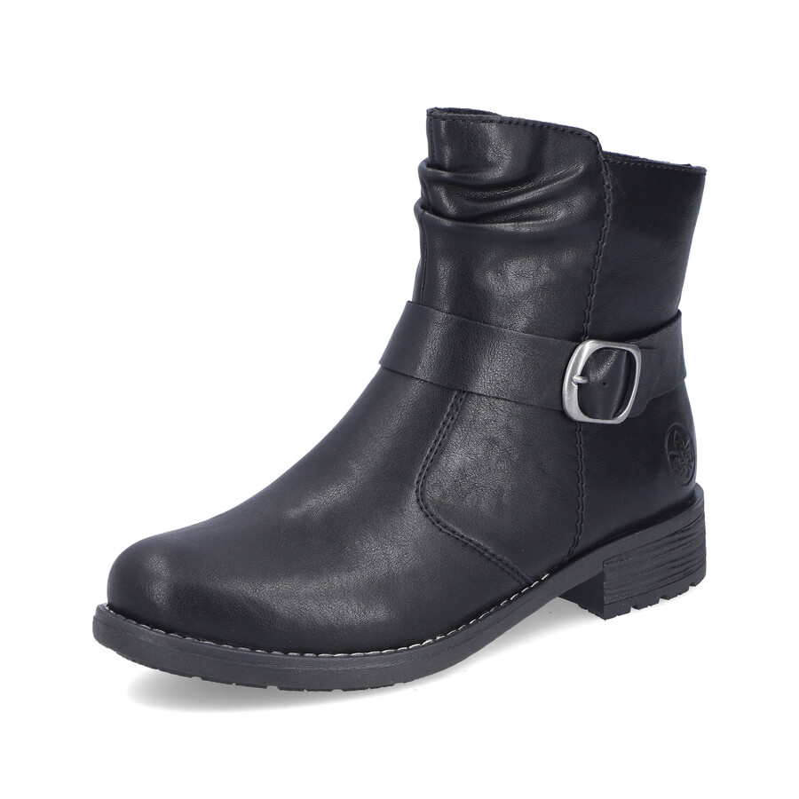 bottes noires à fermeture éclair pour femmes rieker 79462-00