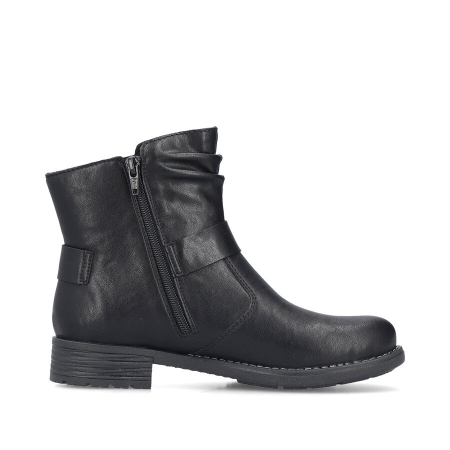 bottes noires à fermeture éclair pour femmes rieker 79462-00