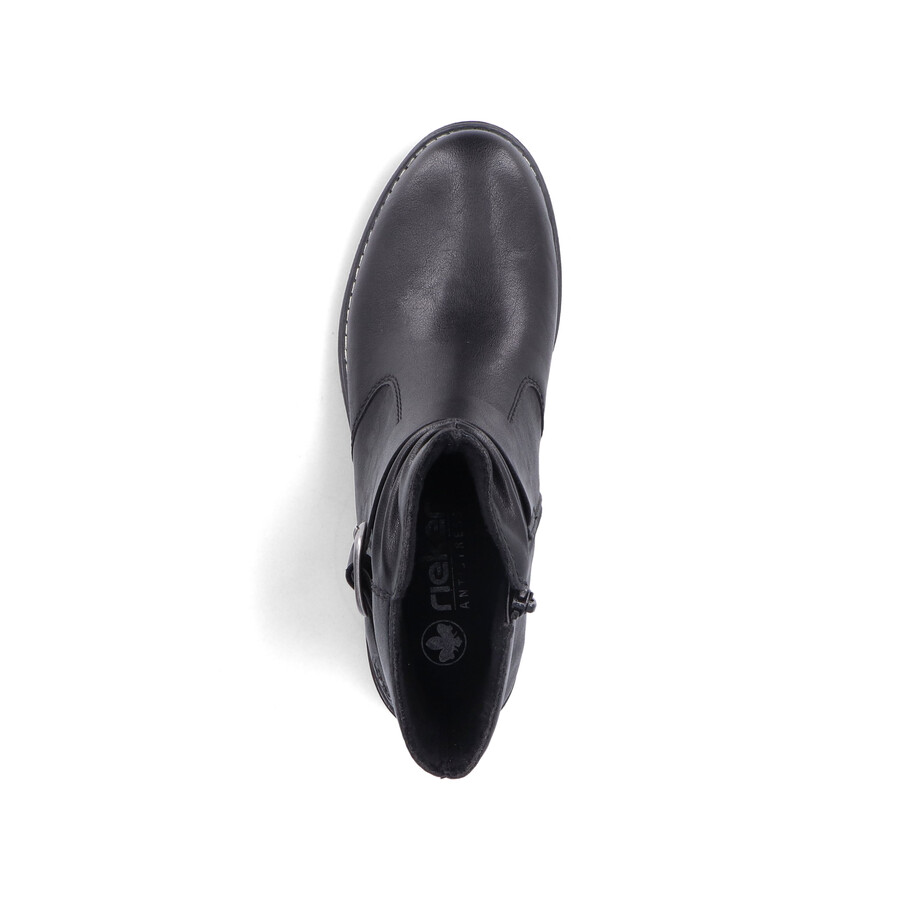 bottes noires à fermeture éclair pour femmes rieker 79462-00