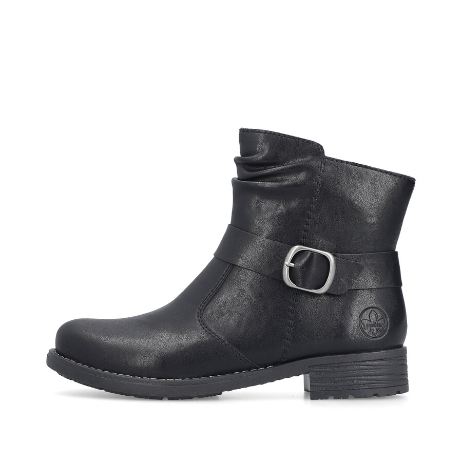 bottes noires à fermeture éclair pour femmes rieker 79462-00