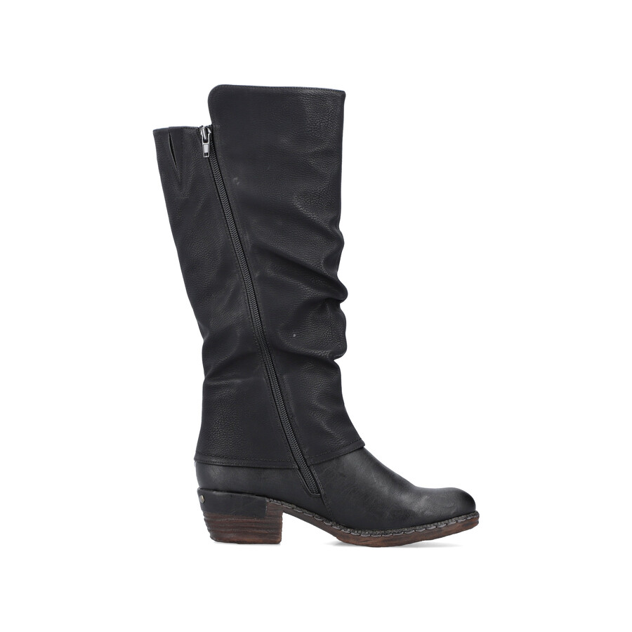 bottes noires à fermeture éclair pour femmes rieker 93655-00