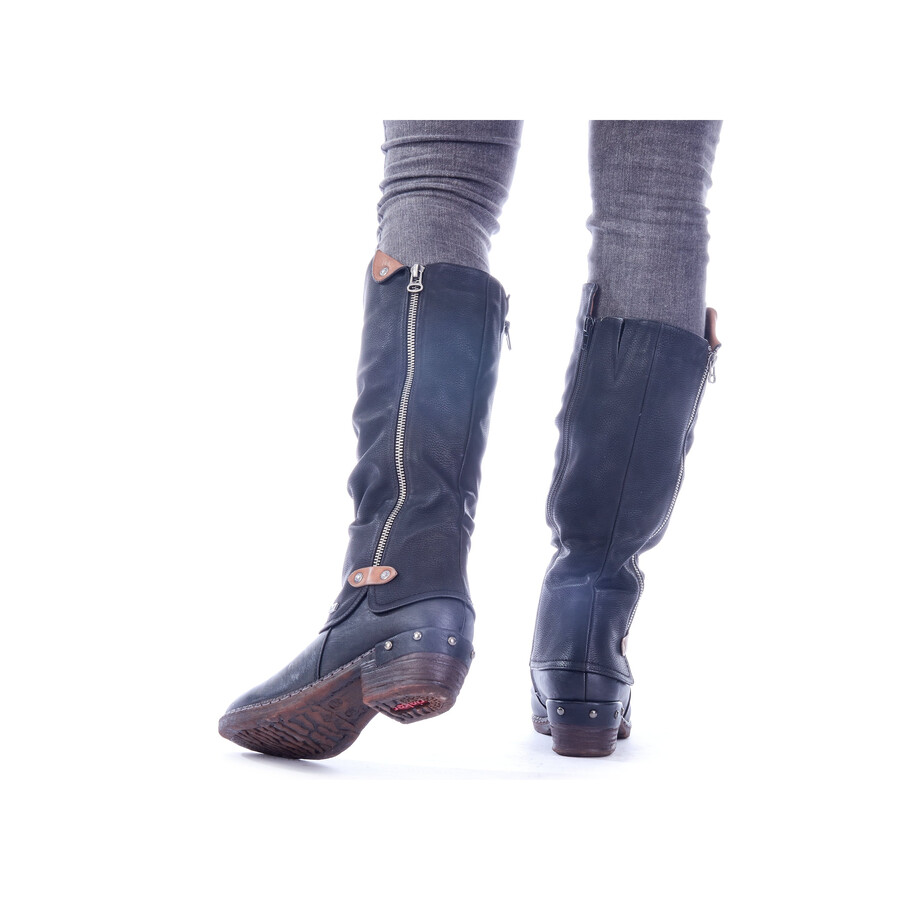 bottes noires à fermeture éclair pour femmes rieker 93655-00