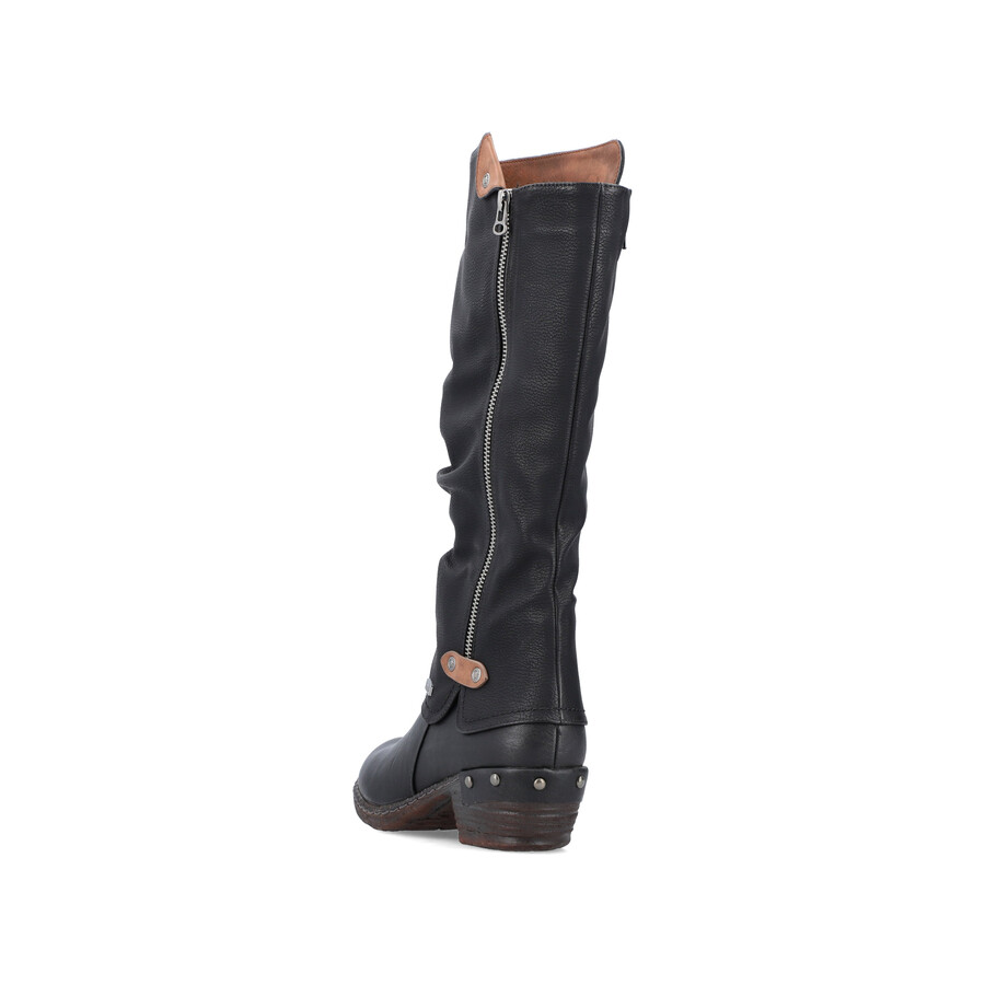 bottes noires à fermeture éclair pour femmes rieker 93655-00