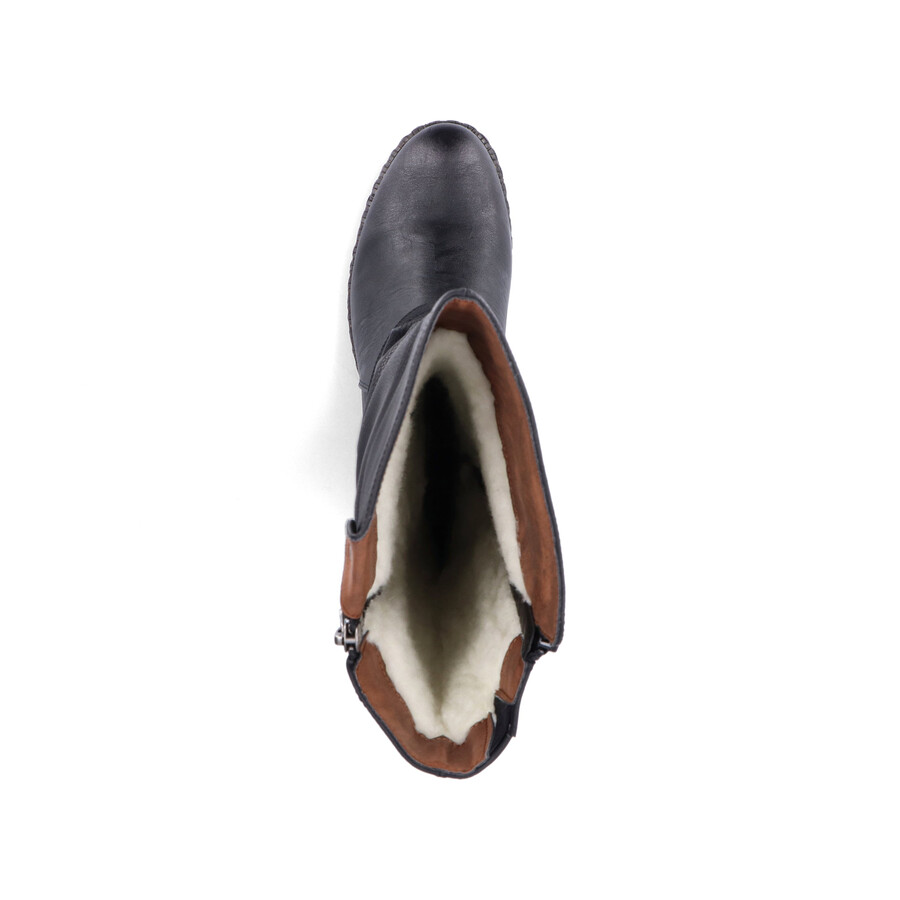 bottes noires à fermeture éclair pour femmes rieker 93655-00