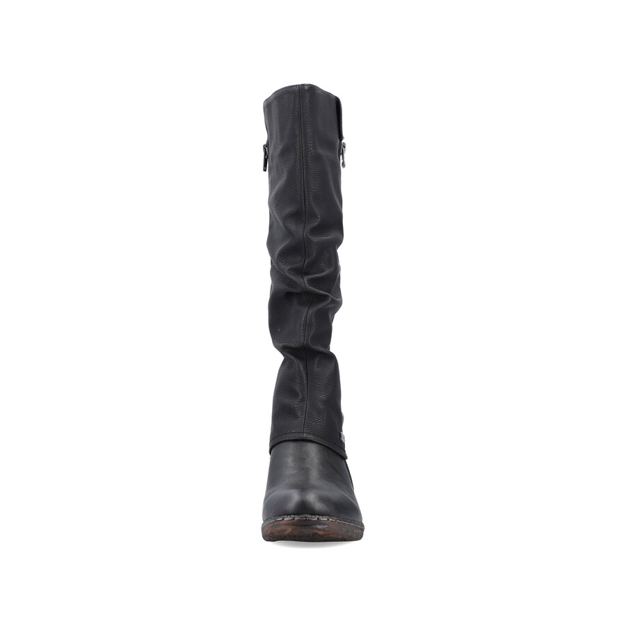 bottes noires à fermeture éclair pour femmes rieker 93655-00