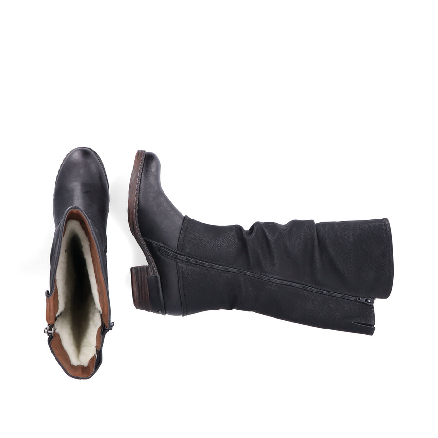 bottes noires à fermeture éclair pour femmes rieker 93655-00