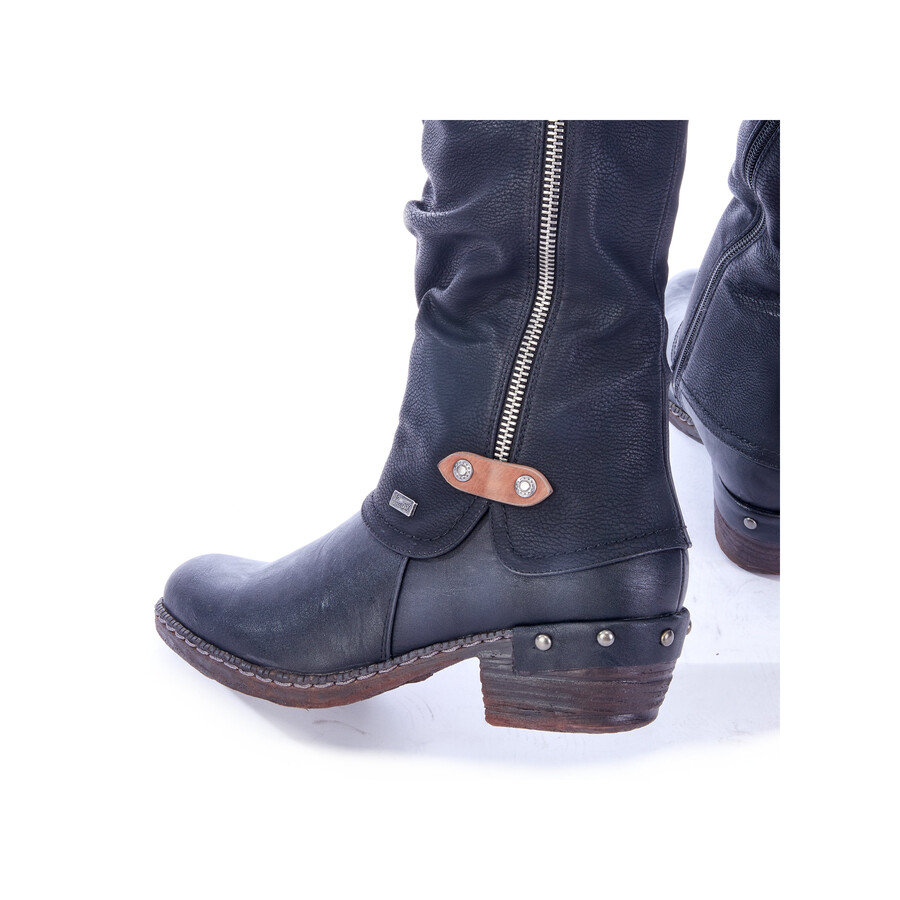bottes noires à fermeture éclair pour femmes rieker 93655-00