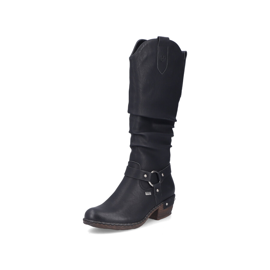 bottes noires à fermeture éclair pour femmes rieker 93670-00