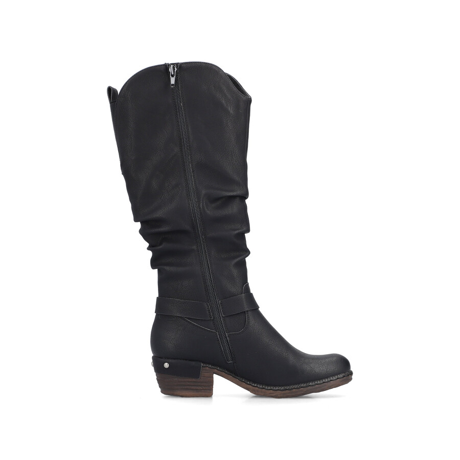 bottes noires à fermeture éclair pour femmes rieker 93670-00