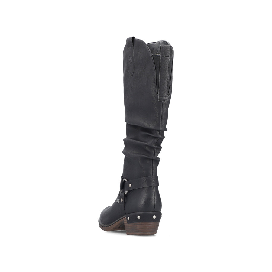 bottes noires à fermeture éclair pour femmes rieker 93670-00