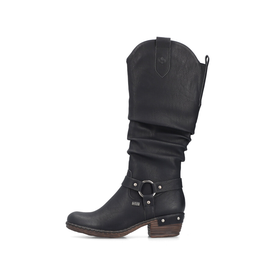 bottes noires à fermeture éclair pour femmes rieker 93670-00