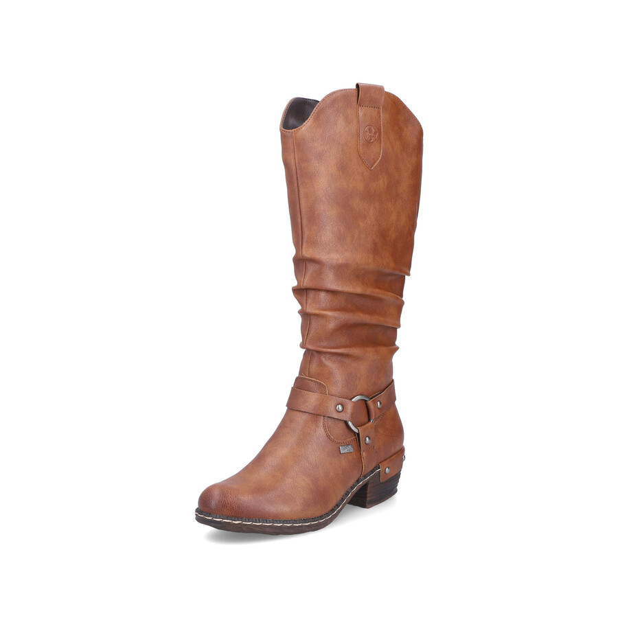 bottes marron à fermeture éclair pour femmes rieker 93670-24