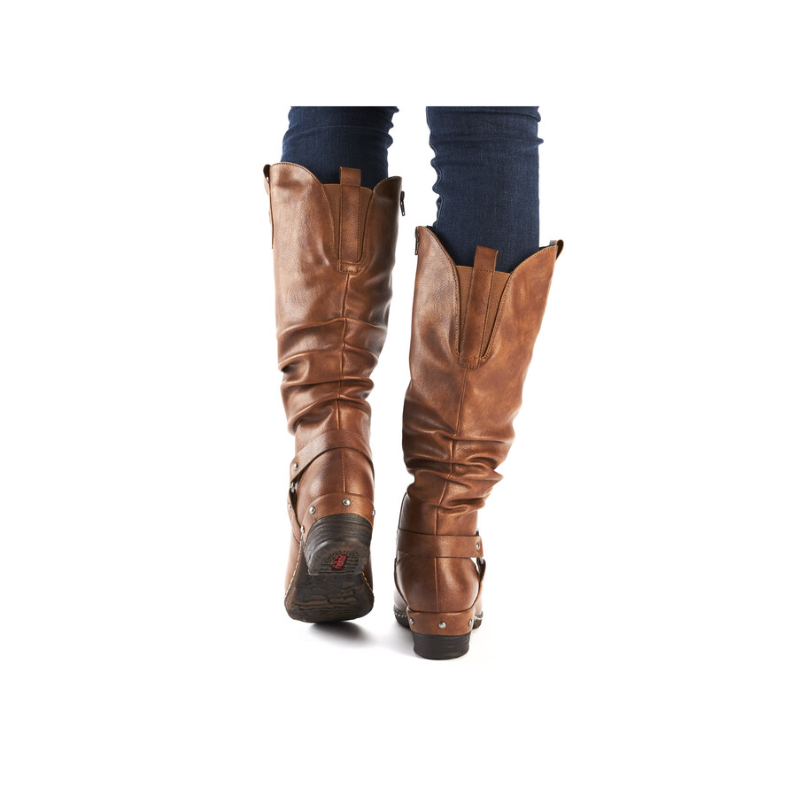 bottes marron à fermeture éclair pour femmes rieker 93670-24