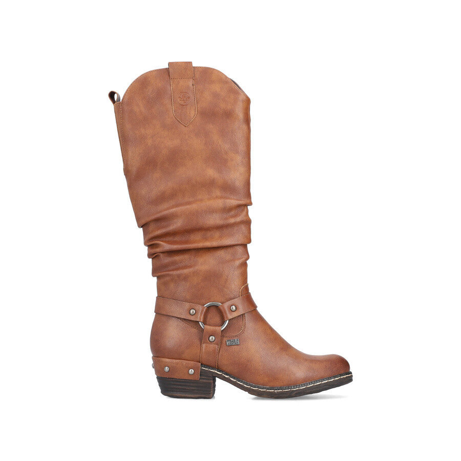 bottes marron à fermeture éclair pour femmes rieker 93670-24