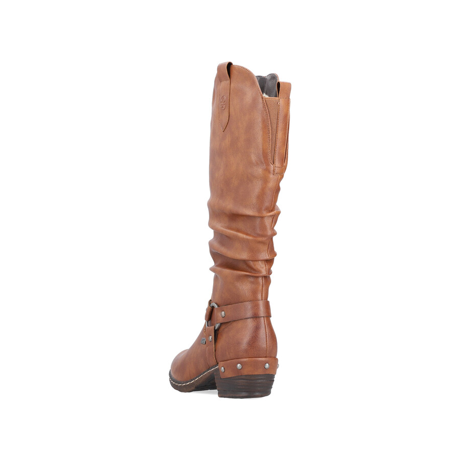 bottes marron à fermeture éclair pour femmes rieker 93670-24