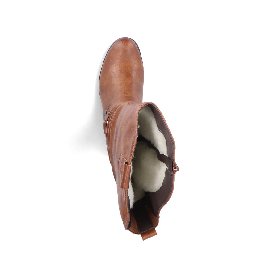 bottes marron à fermeture éclair pour femmes rieker 93670-24