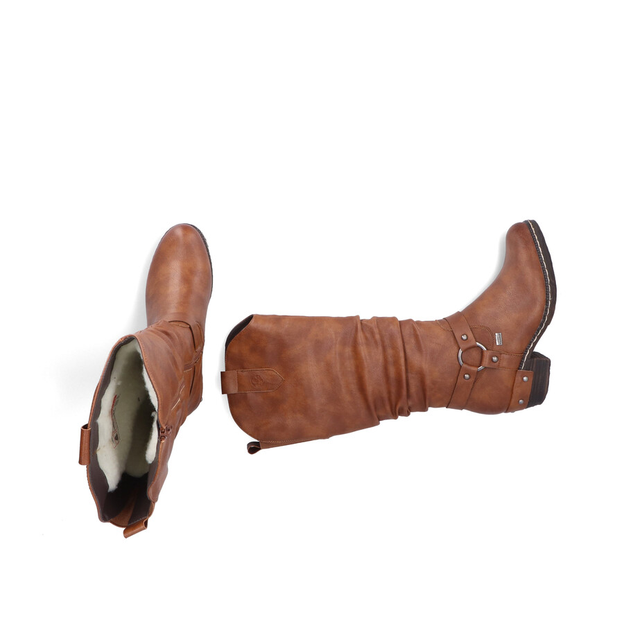 bottes marron à fermeture éclair pour femmes rieker 93670-24
