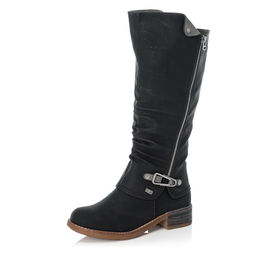 bottes noires à fermeture éclair pour femmes rieker 94652-00