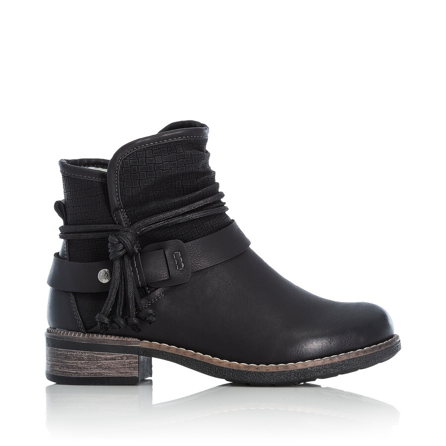 bottes noires à fermeture éclair pour femmes rieker 94689-00