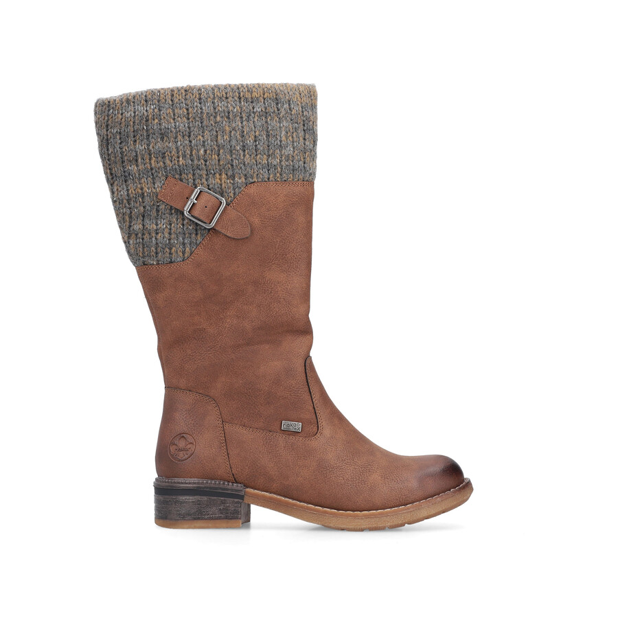 bottes marron à fermeture éclair pour femmes rieker 94692-24