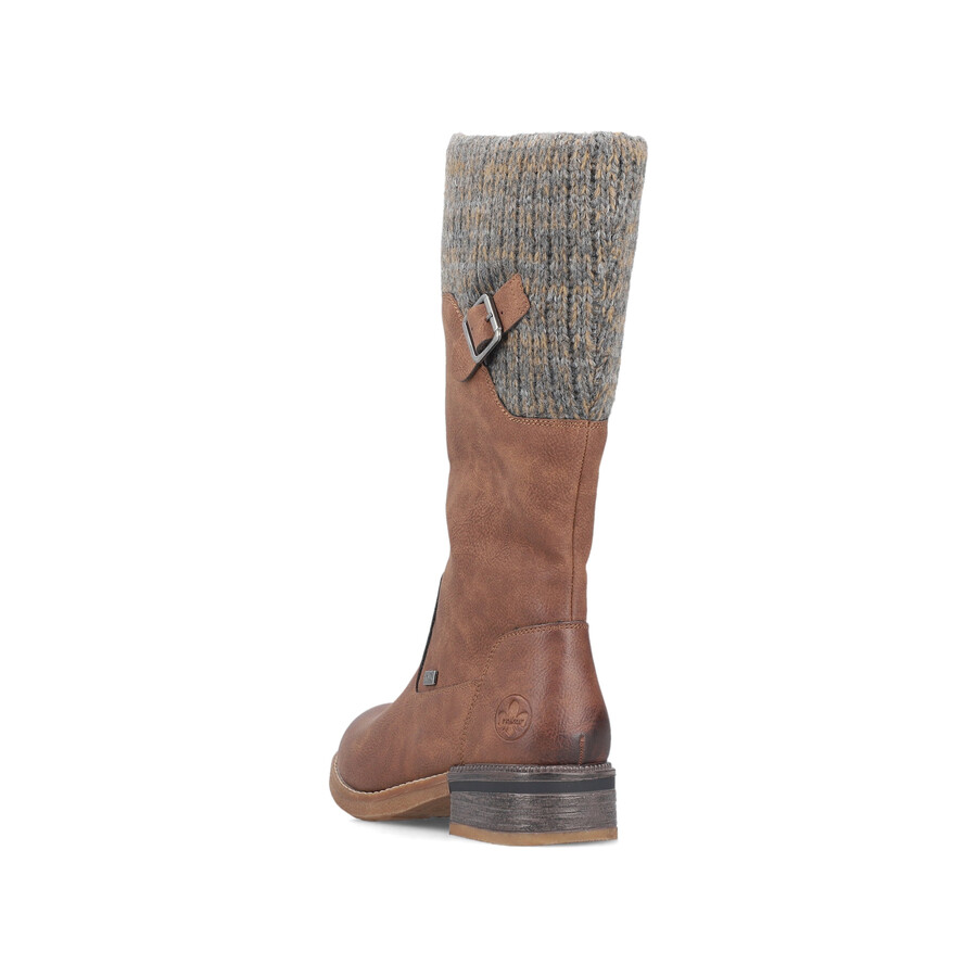 bottes marron à fermeture éclair pour femmes rieker 94692-24