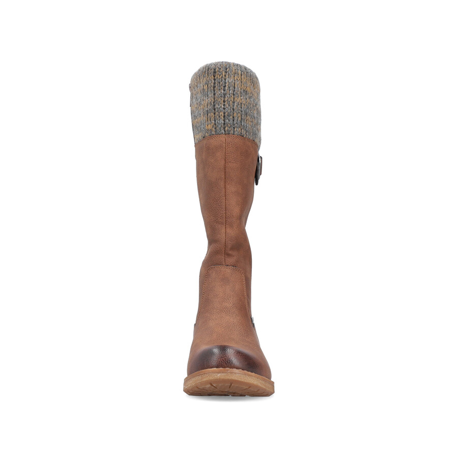 bottes marron à fermeture éclair pour femmes rieker 94692-24