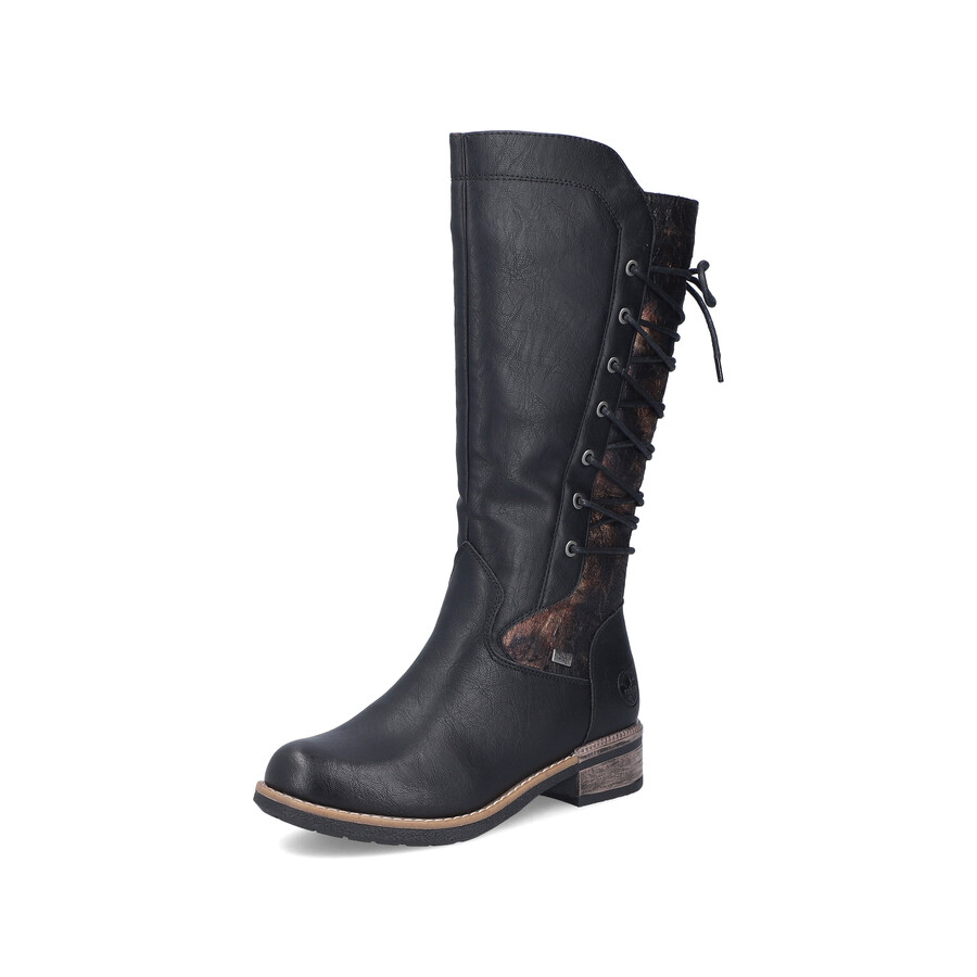 bottes noires à fermeture éclair pour femmes rieker 94693-00
