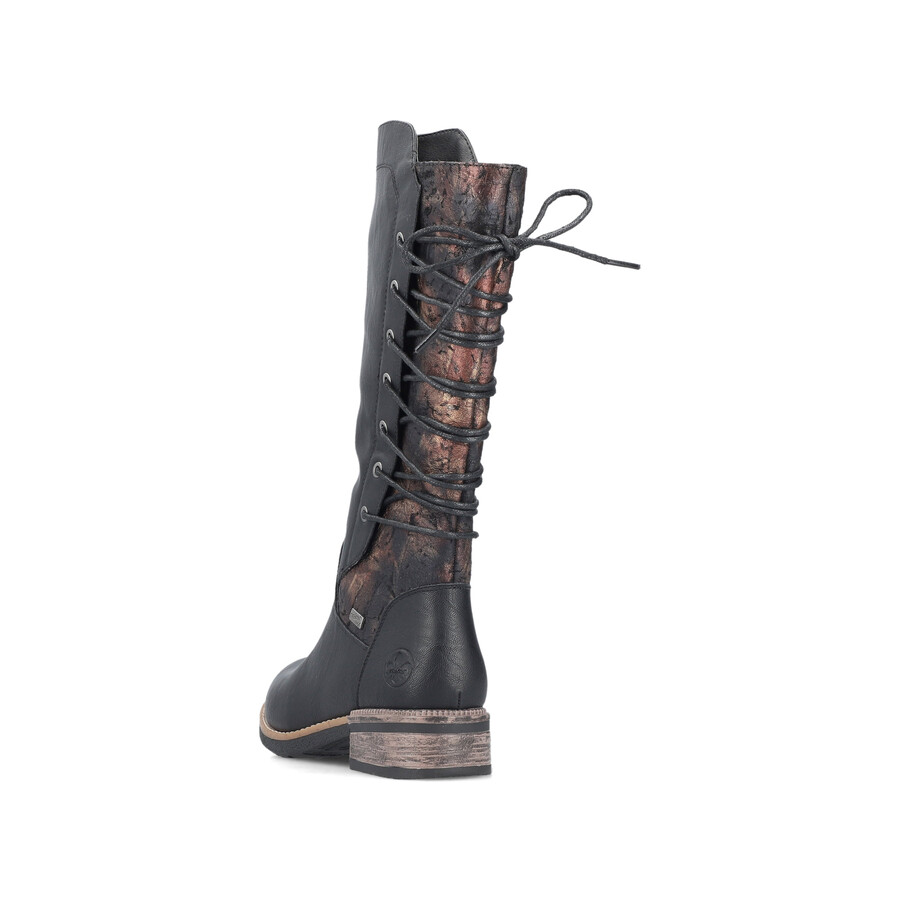 bottes noires à fermeture éclair pour femmes rieker 94693-00
