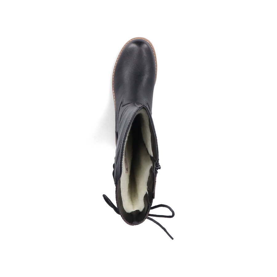 bottes noires à fermeture éclair pour femmes rieker 94693-00
