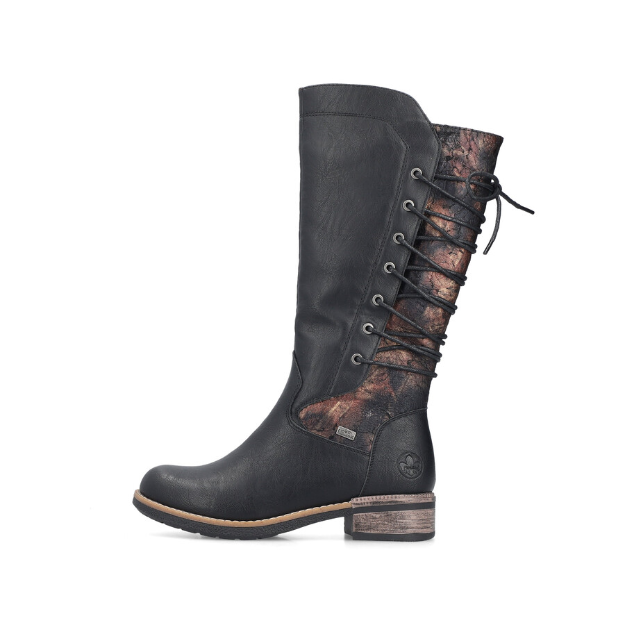 bottes noires à fermeture éclair pour femmes rieker 94693-00