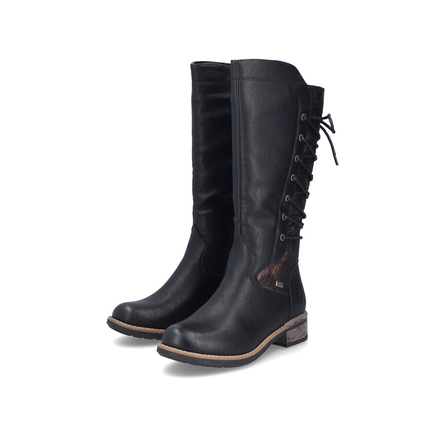 bottes noires à fermeture éclair pour femmes rieker 94693-00