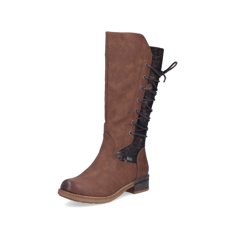 bottes marron à fermeture éclair pour femmes rieker 94693-24