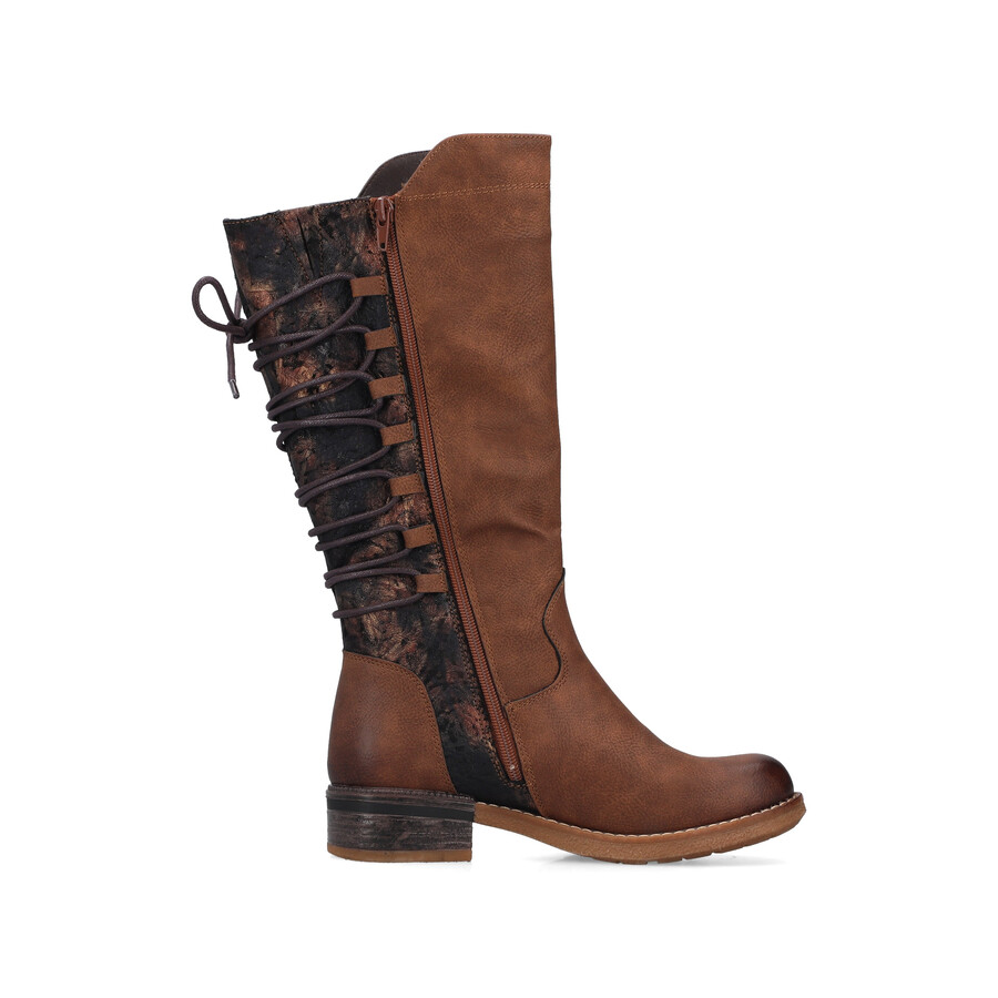 bottes marron à fermeture éclair pour femmes rieker 94693-24