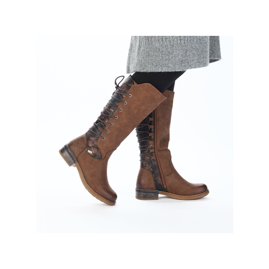 bottes marron à fermeture éclair pour femmes rieker 94693-24