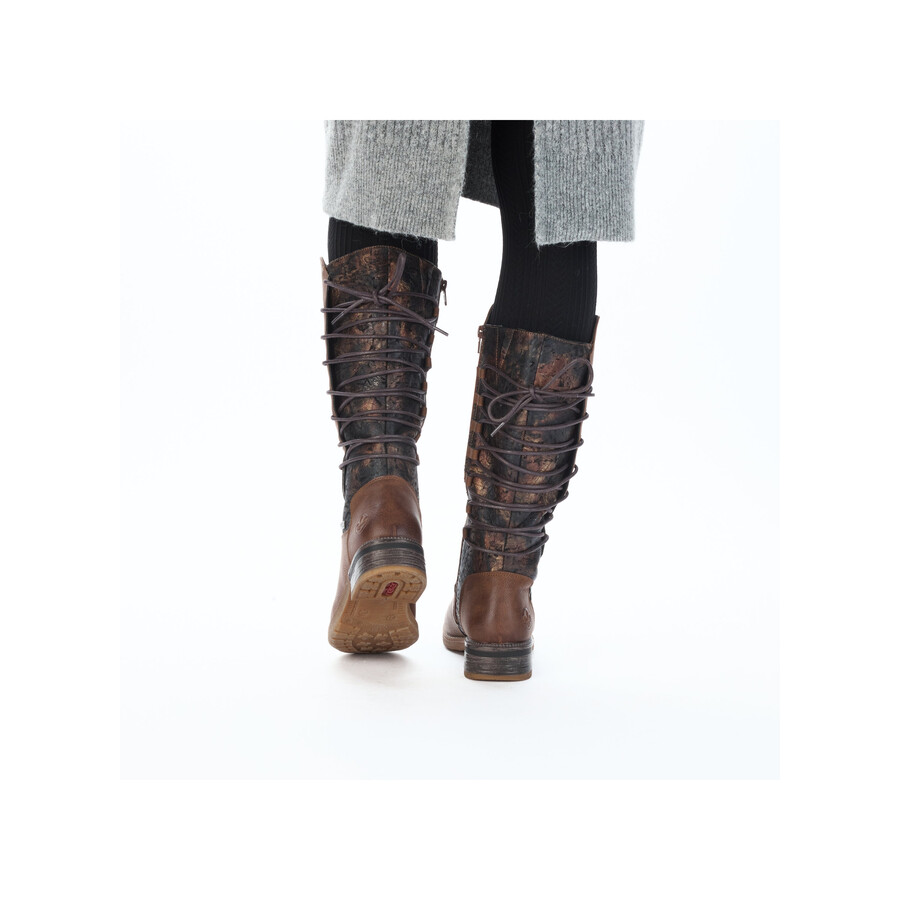 bottes marron à fermeture éclair pour femmes rieker 94693-24