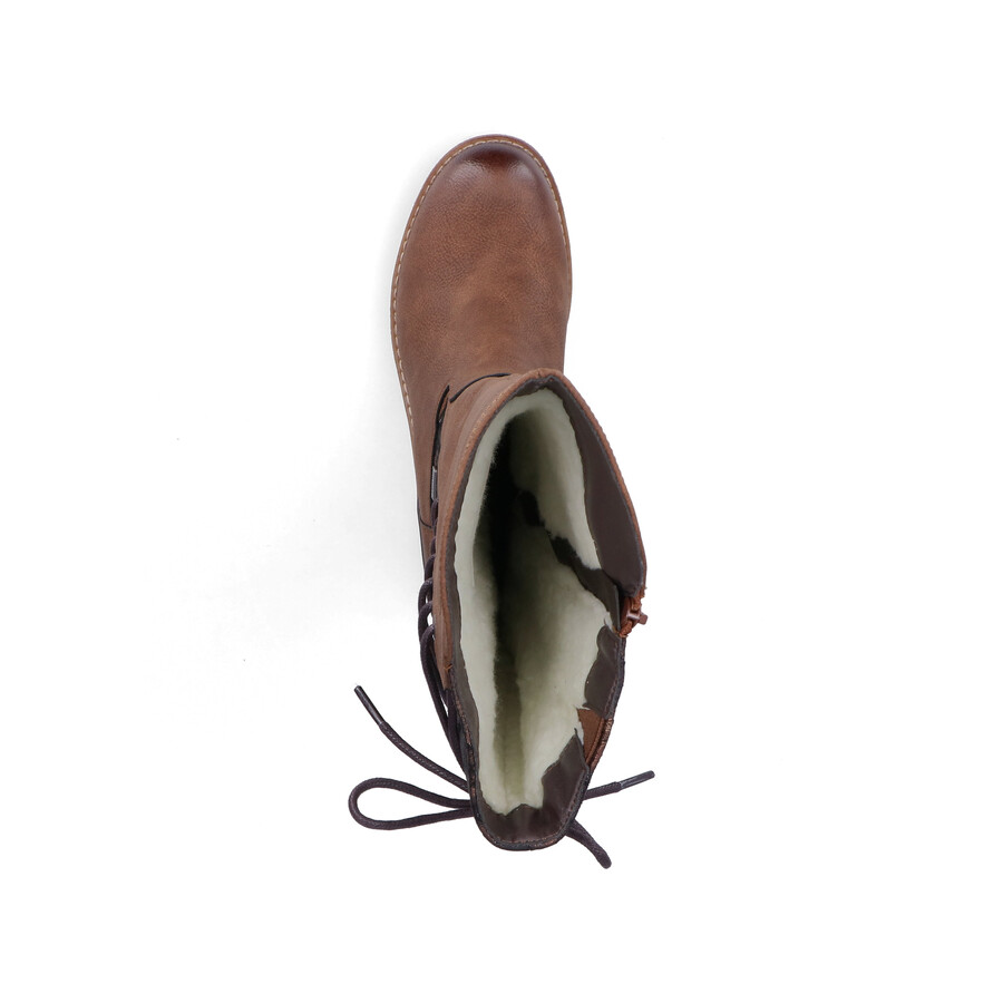 bottes marron à fermeture éclair pour femmes rieker 94693-24