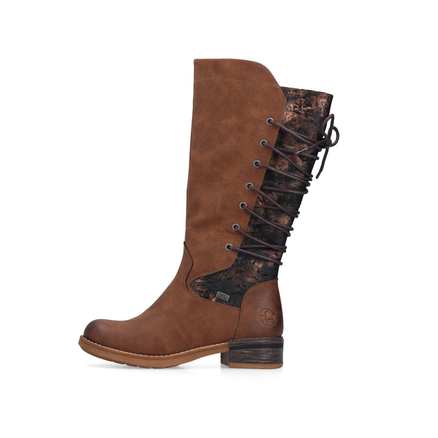 bottes marron à fermeture éclair pour femmes rieker 94693-24