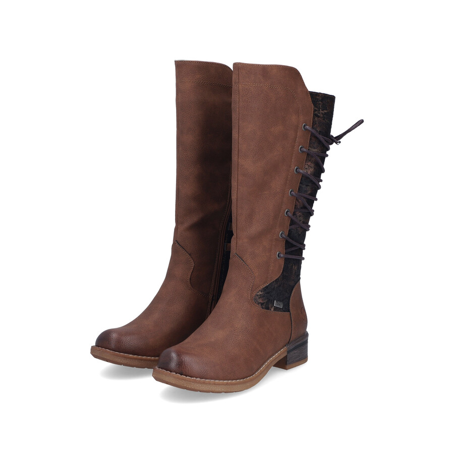 bottes marron à fermeture éclair pour femmes rieker 94693-24