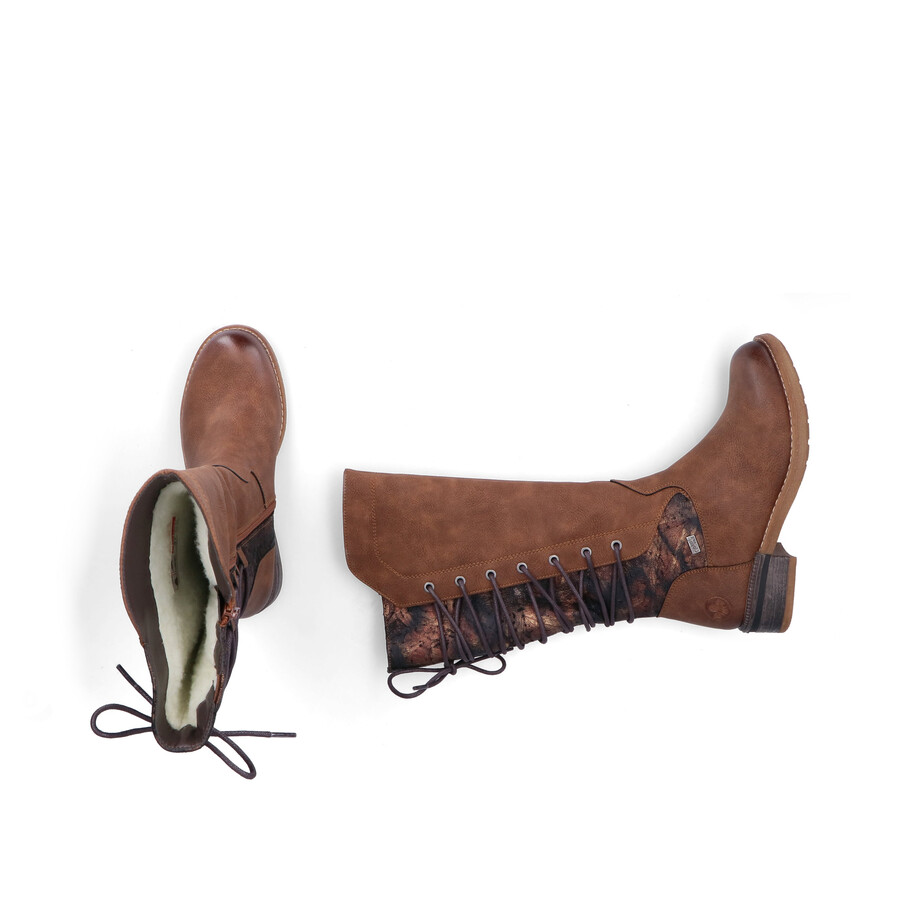 bottes marron à fermeture éclair pour femmes rieker 94693-24