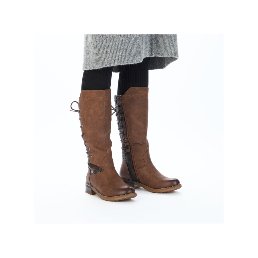 bottes marron à fermeture éclair pour femmes rieker 94693-24