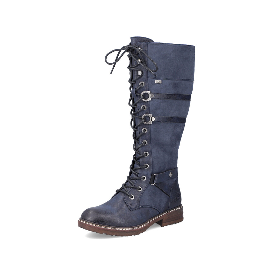 bottes bleues à fermeture éclair pour femmes rieker 94732-14