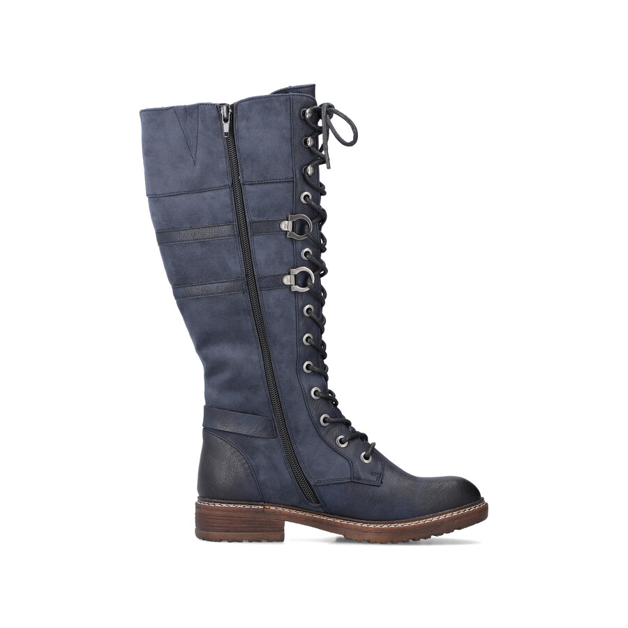 bottes bleues à fermeture éclair pour femmes rieker 94732-14