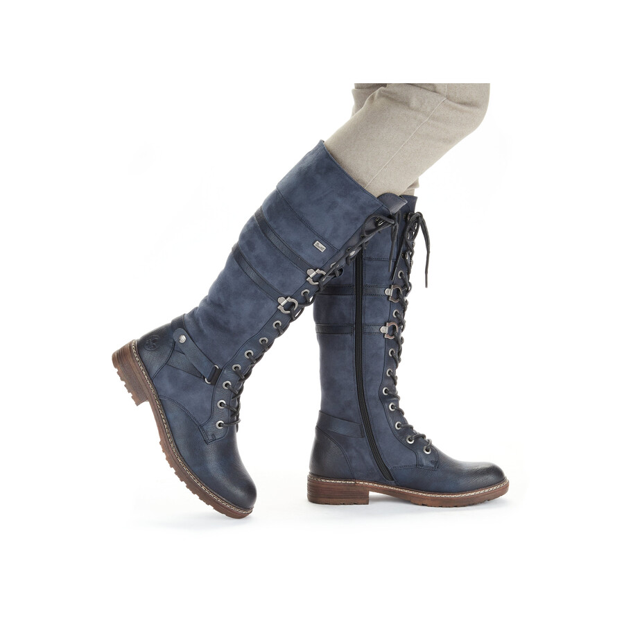 bottes bleues à fermeture éclair pour femmes rieker 94732-14