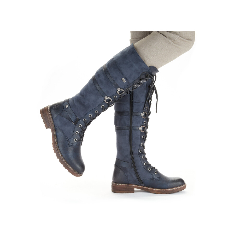 bottes bleues à fermeture éclair pour femmes rieker 94732-14
