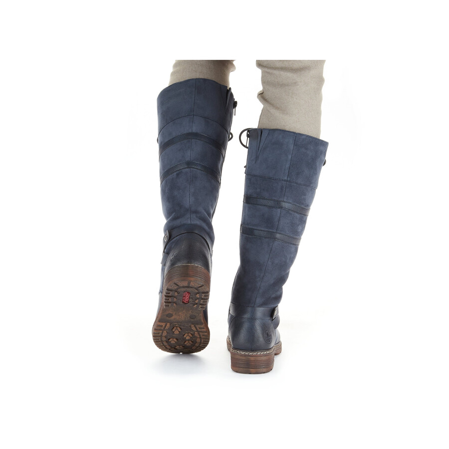 bottes bleues à fermeture éclair pour femmes rieker 94732-14