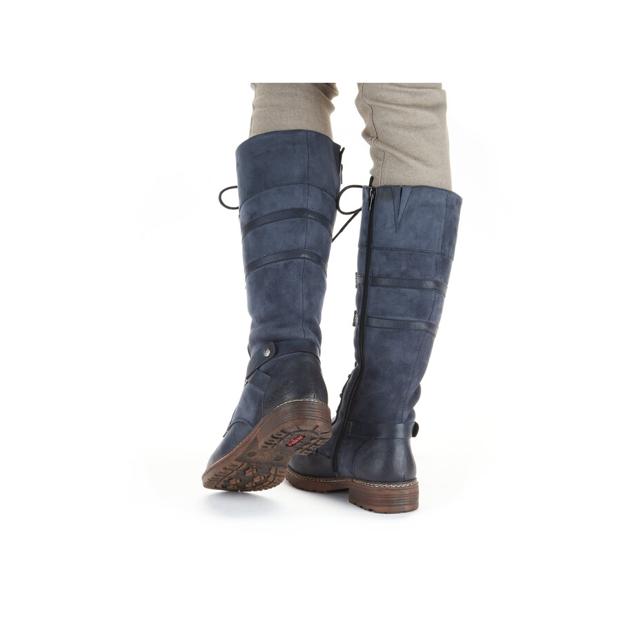 bottes bleues à fermeture éclair pour femmes rieker 94732-14