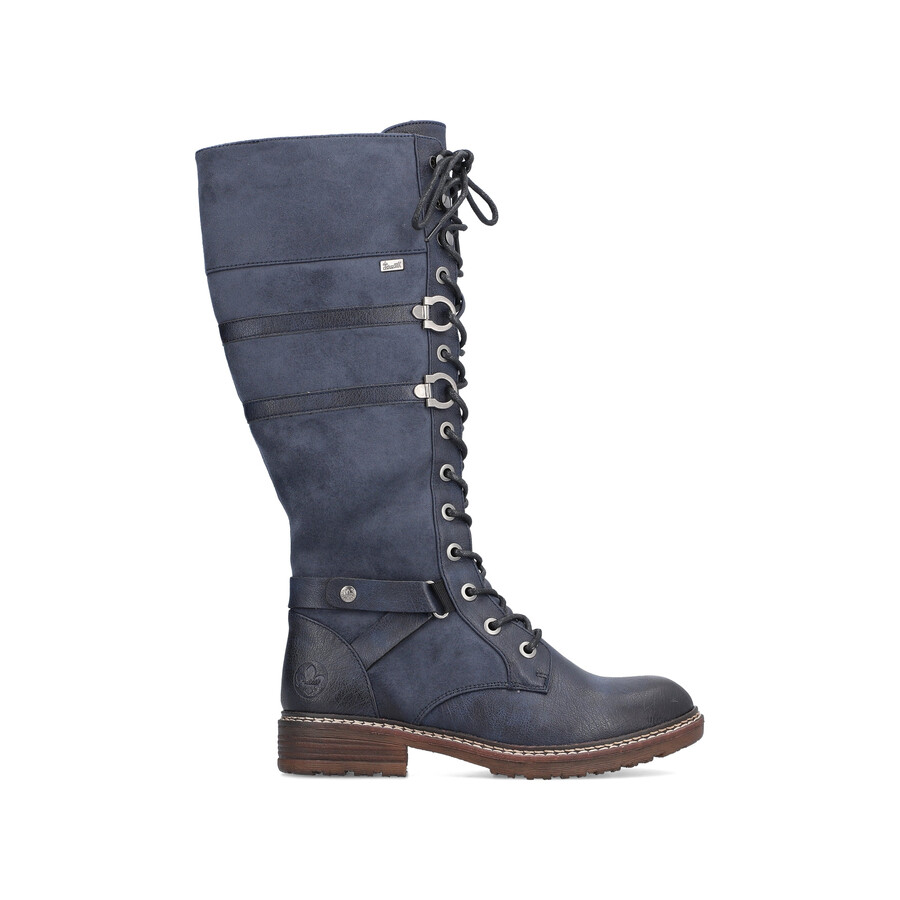 bottes bleues à fermeture éclair pour femmes rieker 94732-14