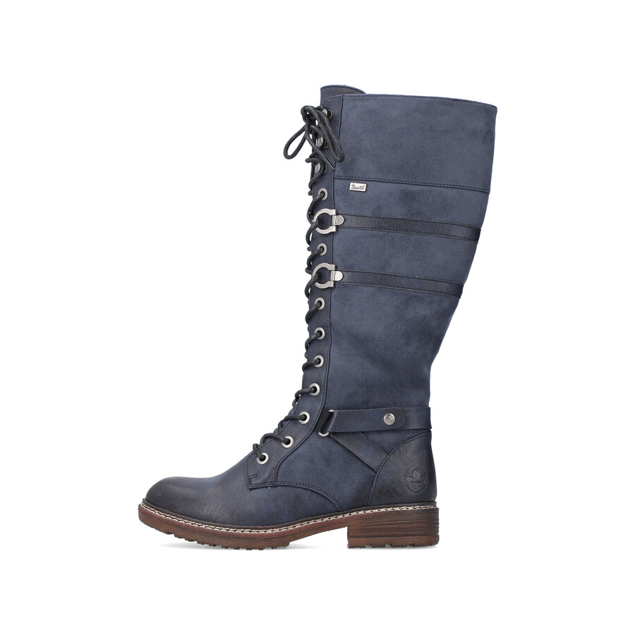 bottes bleues à fermeture éclair pour femmes rieker 94732-14